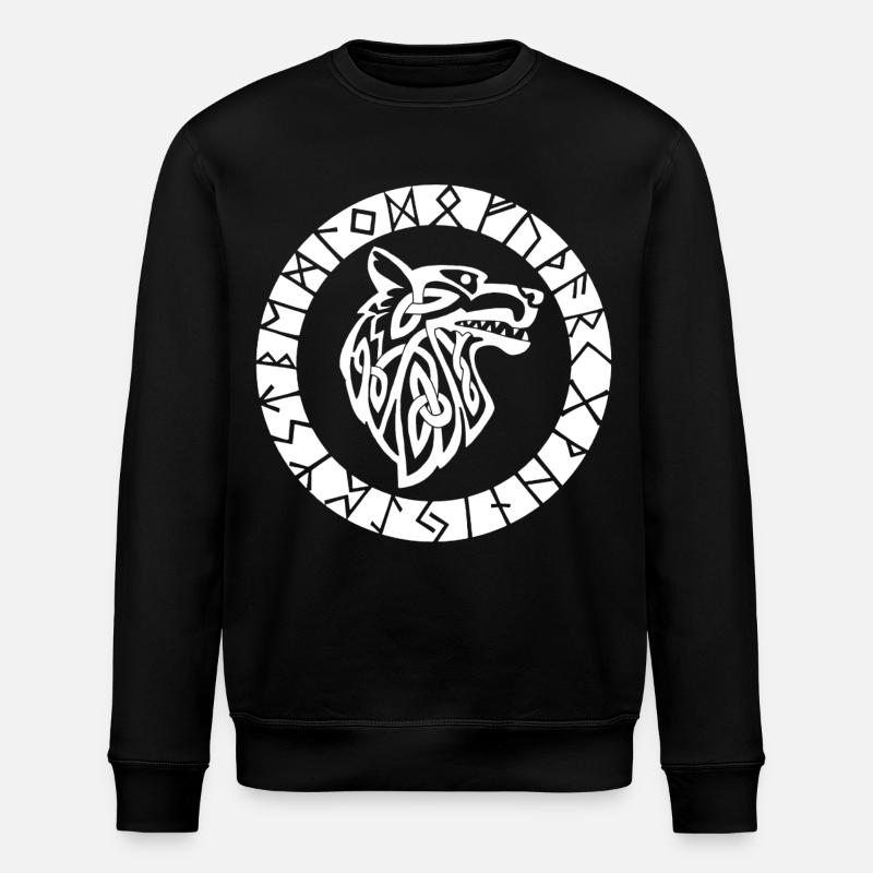 Emblème viking du loup blanc - Sweat bio ROLLER Stanley/Stella Unisexe - noir