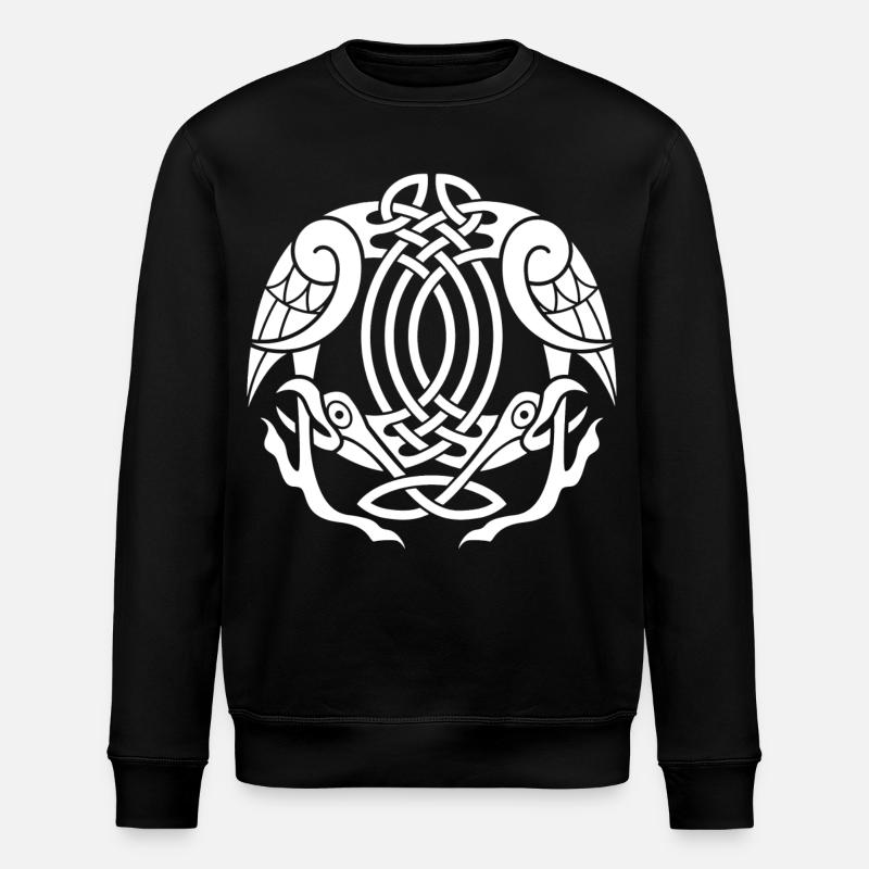 Weißer Keltenadler - Stanley/Stella Unisex Bio-Sweatshirt ROLLER - Schwarz