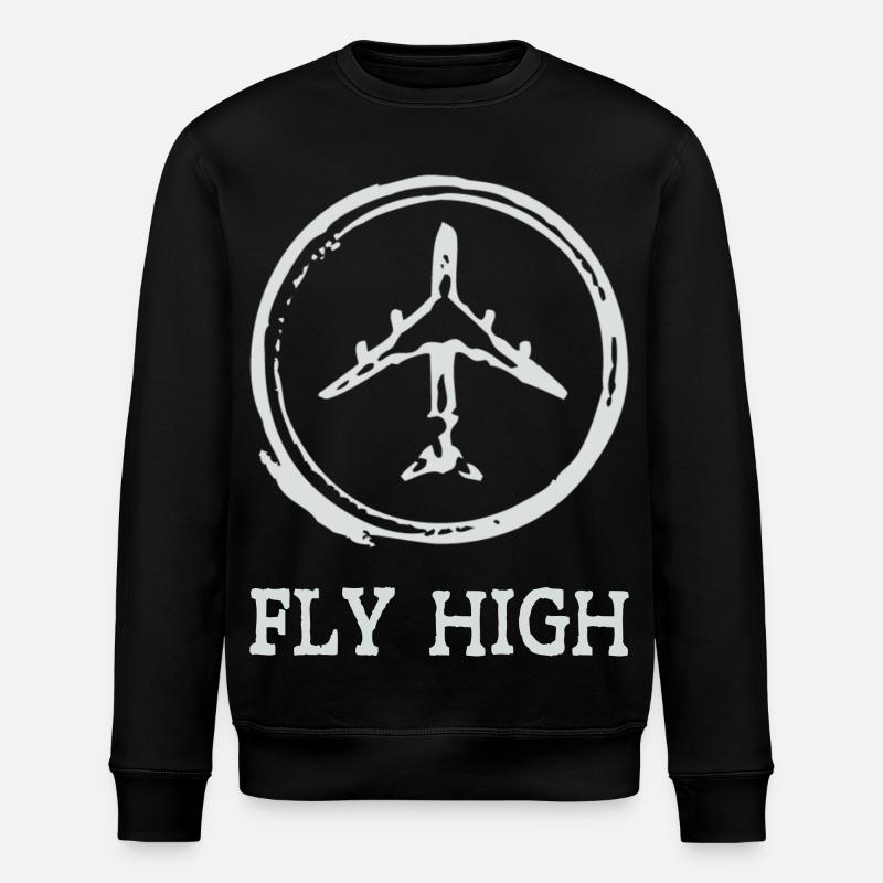 Airplane - Stanley/Stella ROLLER Unisex Organic Sweatshirt - black