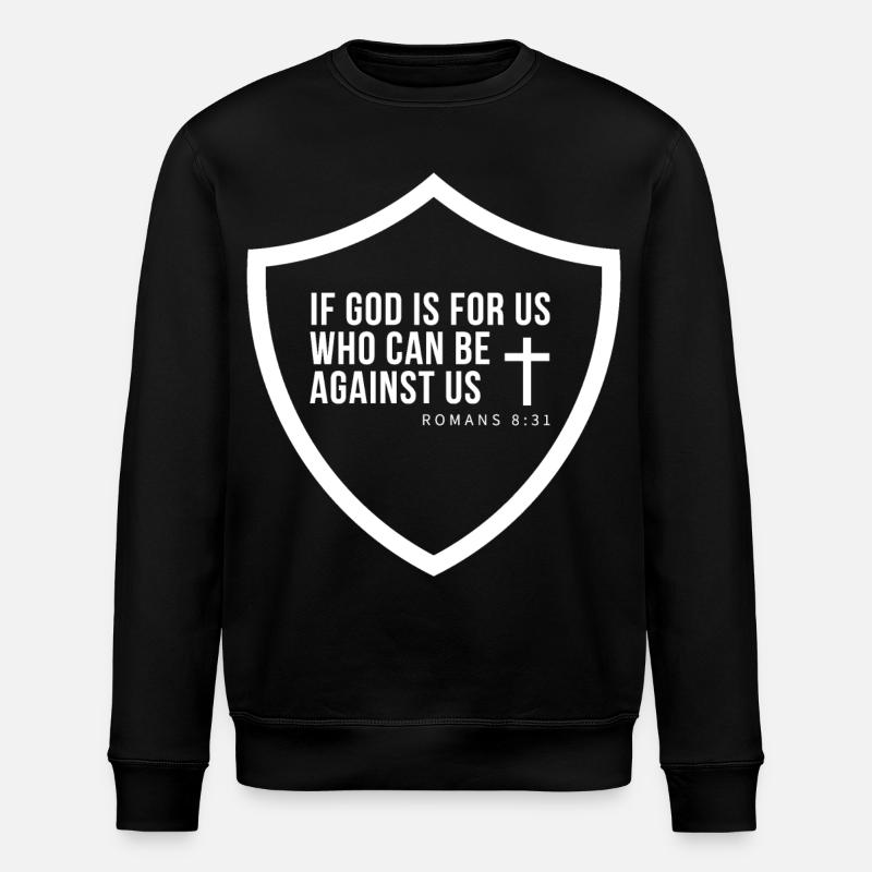 Glaubensschild Romans 8:31 - Stanley/Stella Unisex Bio-Sweatshirt ROLLER - Schwarz