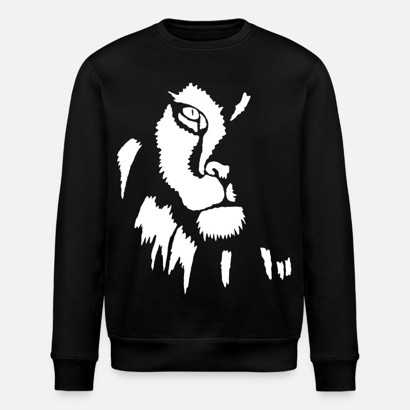Lion blanc dans l'ombre - Sweat bio ROLLER Stanley/Stella Unisexe - noir