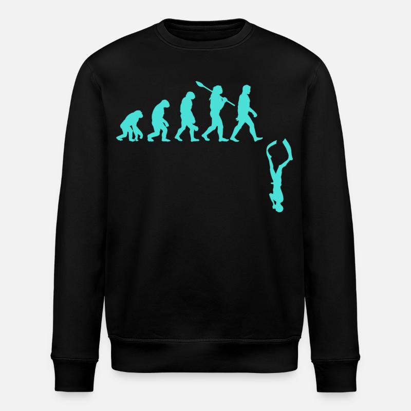 Evolution des Freitauchens - Stanley/Stella Unisex Bio-Sweatshirt ROLLER - Schwarz