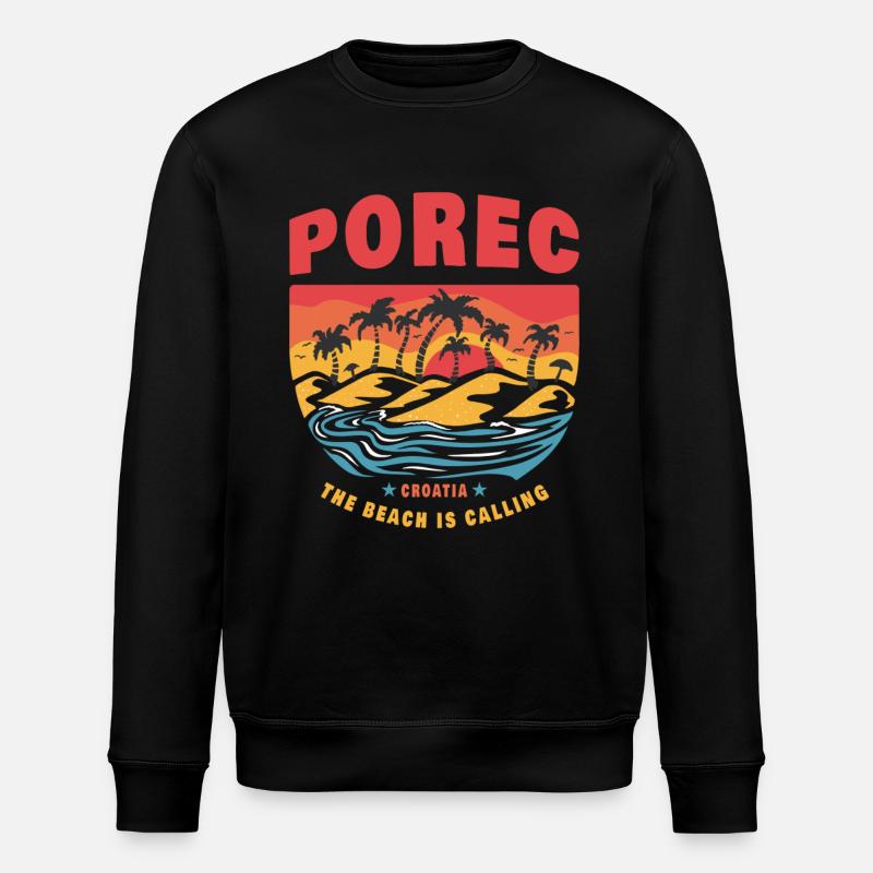 Porec Croatia beach design - Stanley/Stella ROLLER Unisex Organic Sweatshirt - black