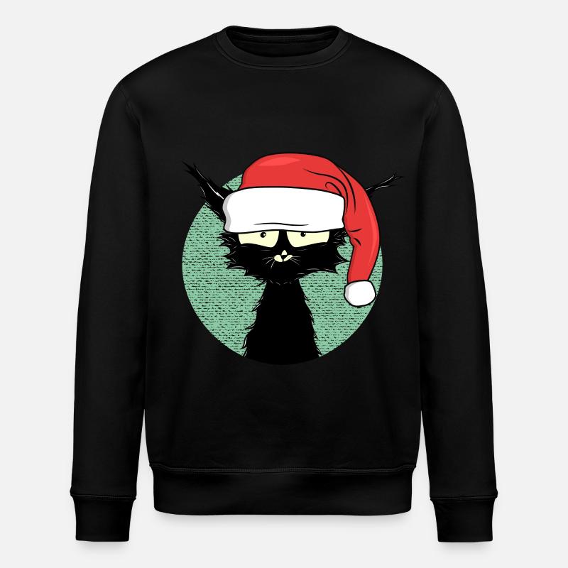 Pyjama chaton de Noël - Sweat bio ROLLER Stanley/Stella Unisexe - noir