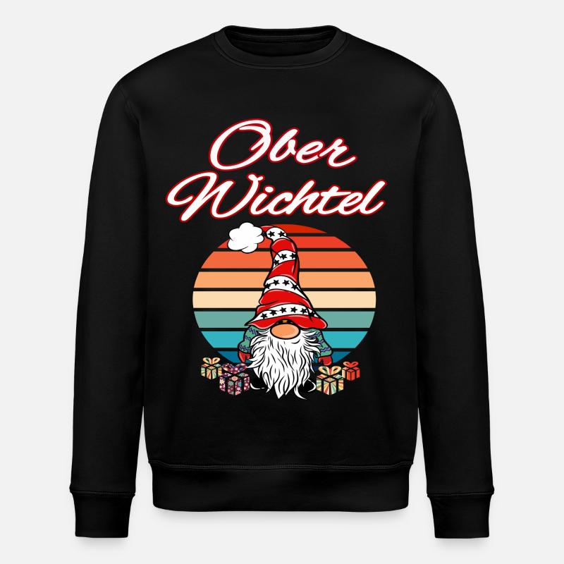 Ober Wichtel Weihnachts Gnom - Stanley/Stella Unisex Bio-Sweatshirt ROLLER - Schwarz