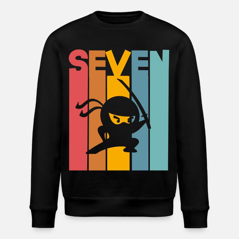 Ninja 7ème anniversaire Enfants - Sweat bio ROLLER Stanley/Stella Unisexe - noir