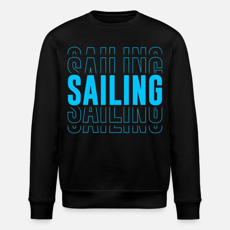 Sailing Typography - Text Stacked - Stanley/Stella ROLLER Unisex Organic Sweatshirt - black