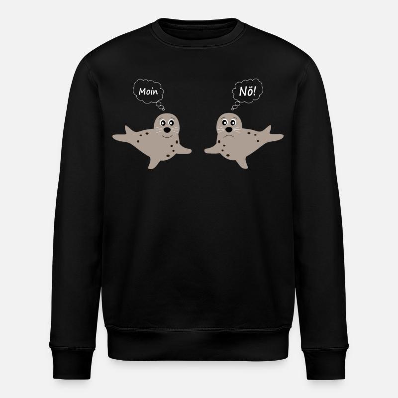 Seehund Seehunde Robbe Robben Tiere - Stanley/Stella Unisex Bio-Sweatshirt ROLLER - Schwarz