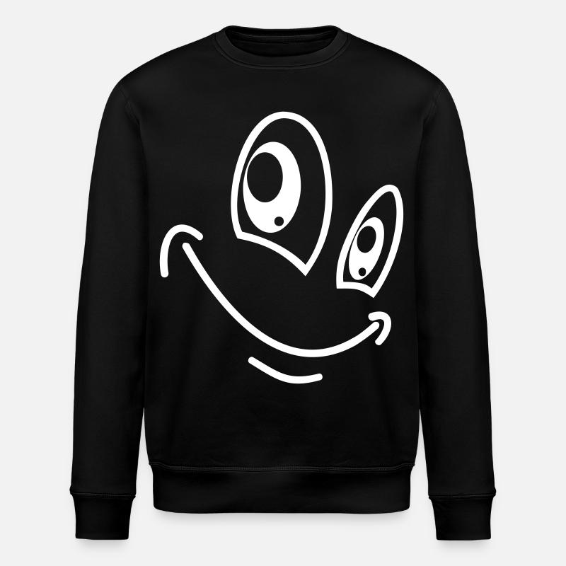 Lustiges Gesicht - Stanley/Stella Unisex Bio-Sweatshirt ROLLER - Schwarz