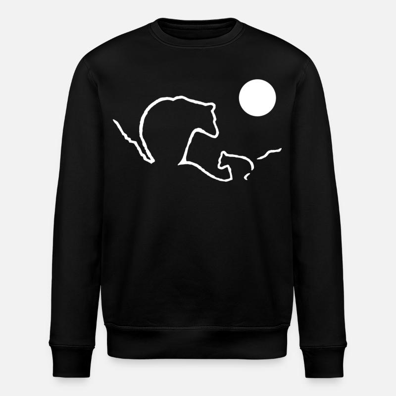 Mama Bär und Junges - Stanley/Stella Unisex Bio-Sweatshirt ROLLER - Schwarz