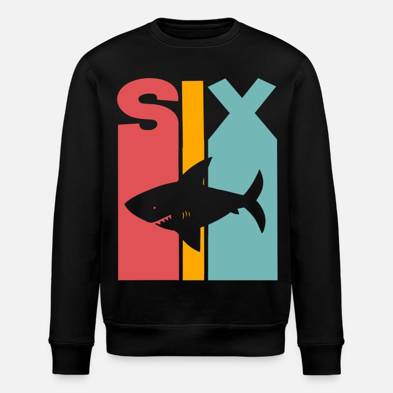 6ème anniversaire 6 ans requin - Sweat bio ROLLER Stanley/Stella Unisexe - noir