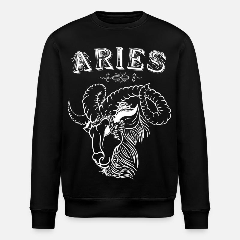 Aries Sternzeichen Widder - Stanley/Stella Unisex Bio-Sweatshirt ROLLER - Schwarz