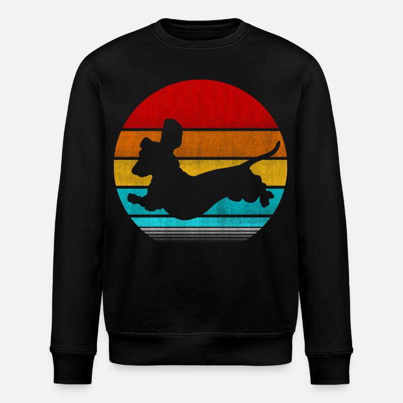 Retro Vinatge Dackel - Stanley/Stella Unisex Bio-Sweatshirt ROLLER - Schwarz