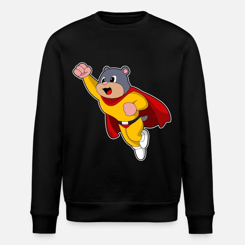 Maulwurf Superheld Umhang - Stanley/Stella Unisex Bio-Sweatshirt ROLLER - Schwarz