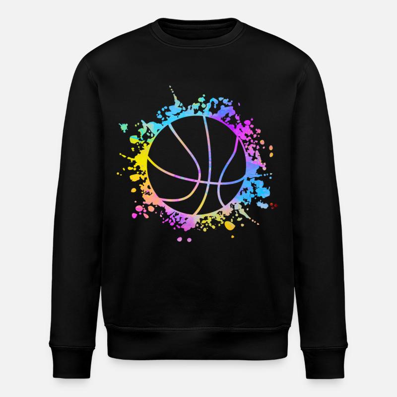 Éclaboussures de peinture de basket-ball - Sweat bio ROLLER Stanley/Stella Unisexe - noir