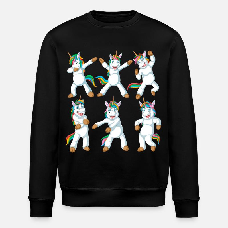 Einhorn Tupfen - Stanley/Stella Unisex Bio-Sweatshirt ROLLER - Schwarz