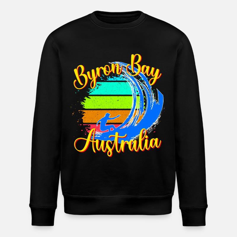 Byron Bay Australien Surfen - Stanley/Stella Unisex Bio-Sweatshirt ROLLER - Schwarz
