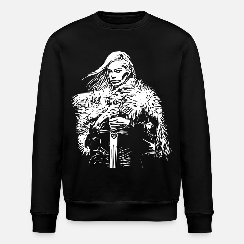 Walküre - Wikinger Frau - Stanley/Stella Unisex Bio-Sweatshirt ROLLER - Schwarz