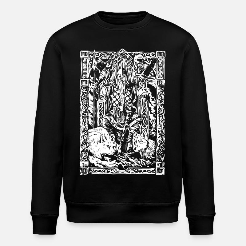 Wikinger Tafel mit Wölfen und Raben - Stanley/Stella Unisex Bio-Sweatshirt ROLLER - Schwarz