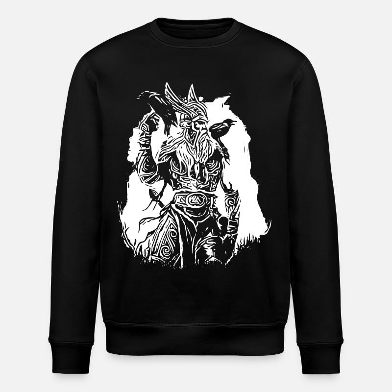 Vikings with ravens - Stanley/Stella ROLLER Unisex Organic Sweatshirt - black