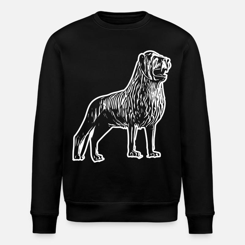 Lion Head Line Art Design - Stanley/Stella ROLLER Unisex Organic Sweatshirt - black