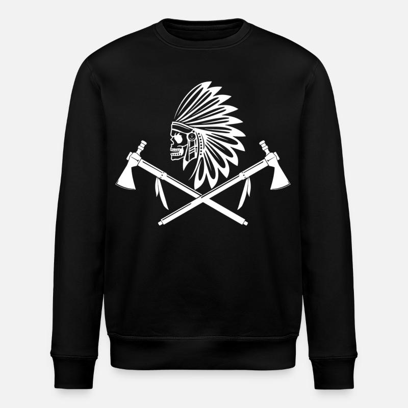 weißer indischer krieger - Stanley/Stella Unisex Bio-Sweatshirt ROLLER - Schwarz