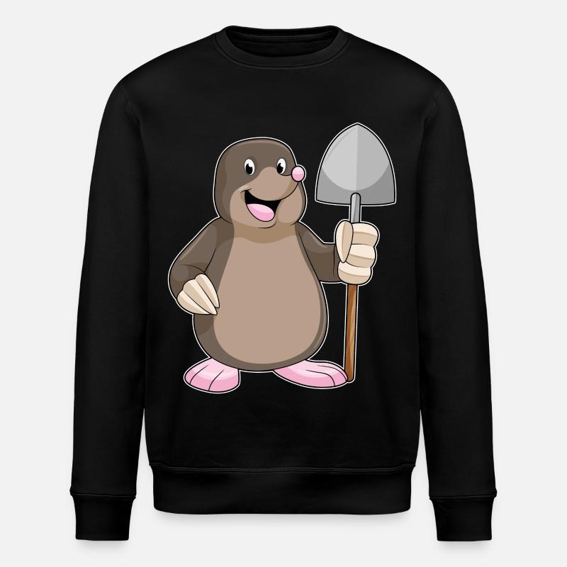 Taupe avec pelle - Sweat bio ROLLER Stanley/Stella Unisexe - noir