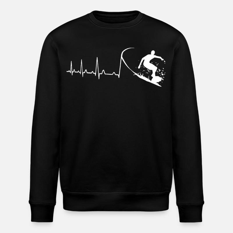 Battement de cœur du surfeur - Sweat bio ROLLER Stanley/Stella Unisexe - noir
