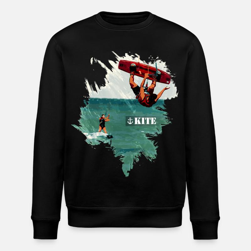 Kite Boarding | Kiting | Kite Surfing - Stanley/Stella ROLLER Unisex Organic Sweatshirt - black