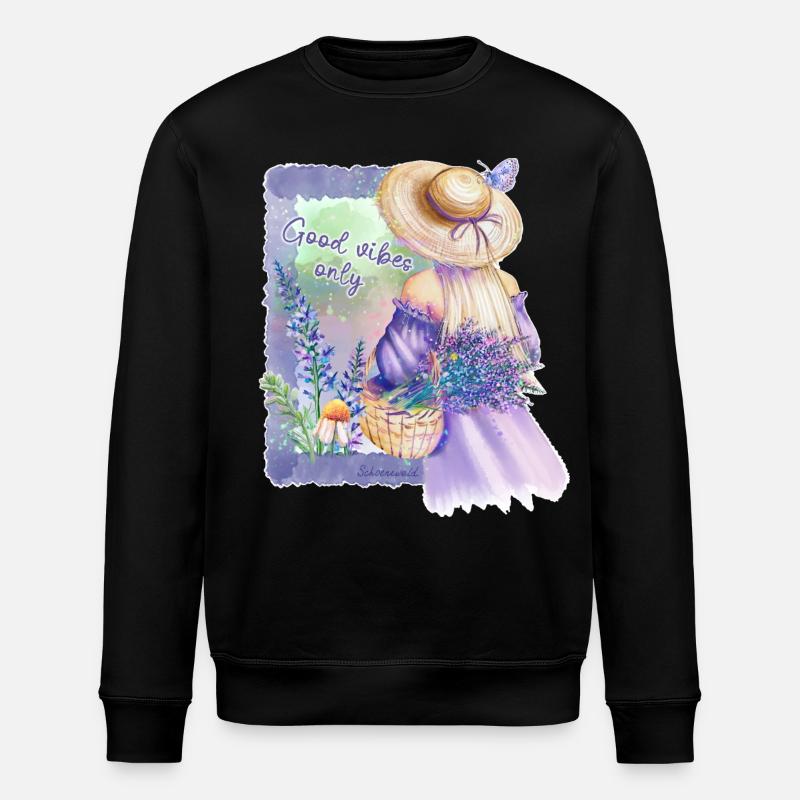 Fleurs Pastel GuteVibes - Sweat bio ROLLER Stanley/Stella Unisexe - noir