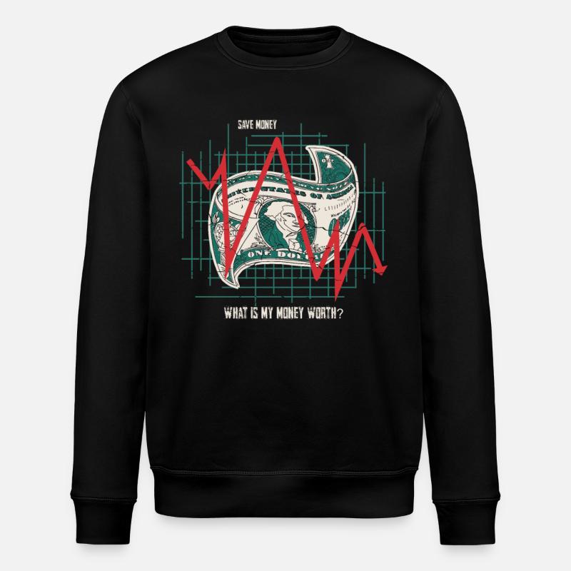 Was ist mein Geld noch wert ! - Stanley/Stella Unisex Bio-Sweatshirt ROLLER - Schwarz