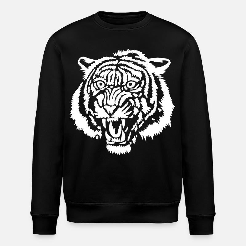 White tiger graffiti - Stanley/Stella ROLLER Unisex Organic Sweatshirt - black