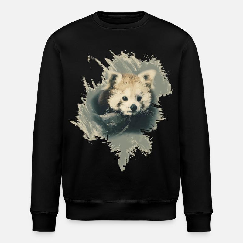 Roter Panda - Stanley/Stella Unisex Bio-Sweatshirt ROLLER - Schwarz