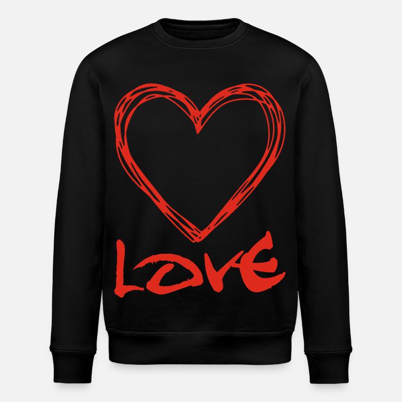 Coeur graffiti rouge - Sweat bio ROLLER Stanley/Stella Unisexe - noir