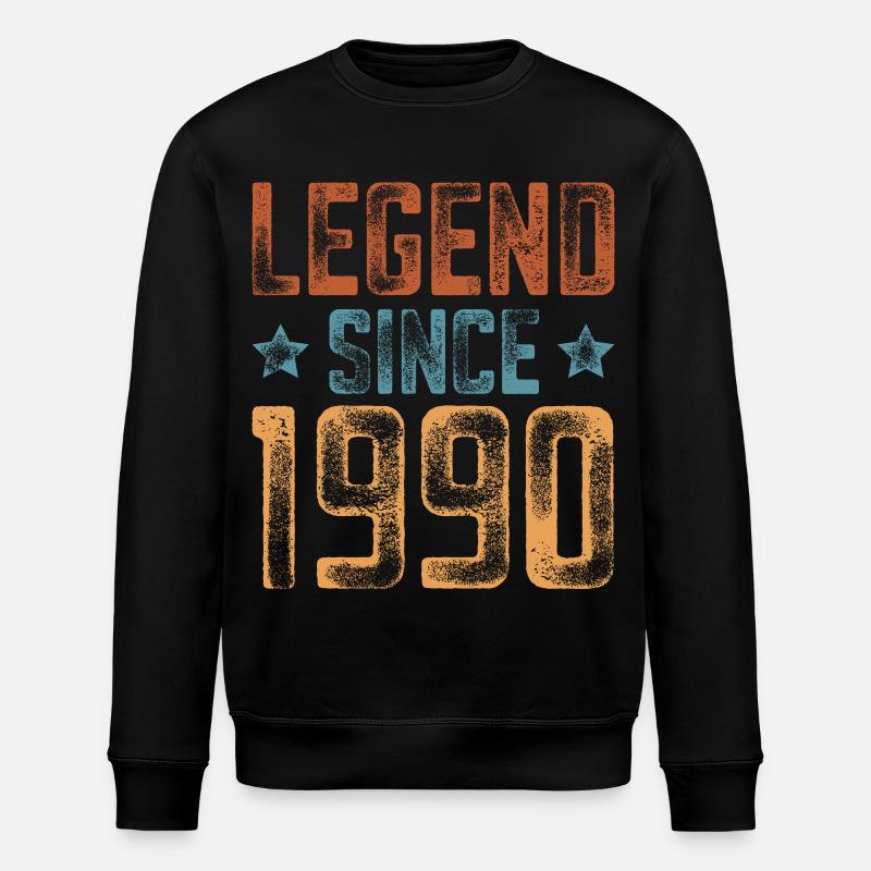 1990 Naissance Année de naissance Anniversaire - Sweat bio ROLLER Stanley/Stella Unisexe - noir