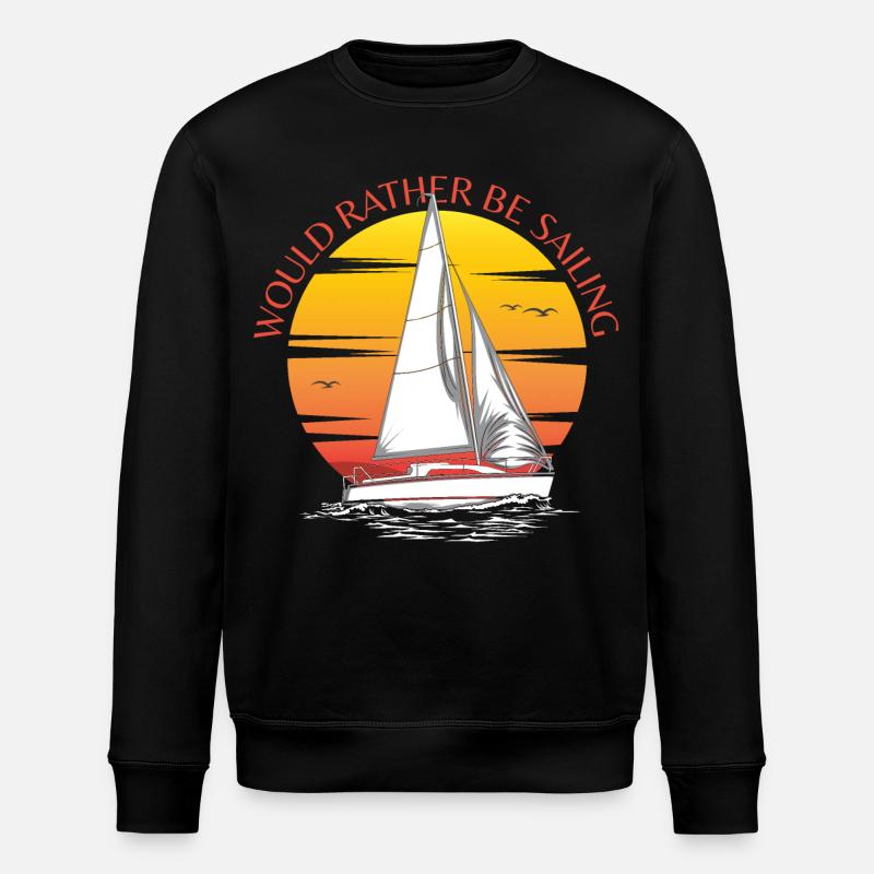 Would Rather Be Sailing - Stanley/Stella ROLLER Unisex Organic Sweatshirt - black
