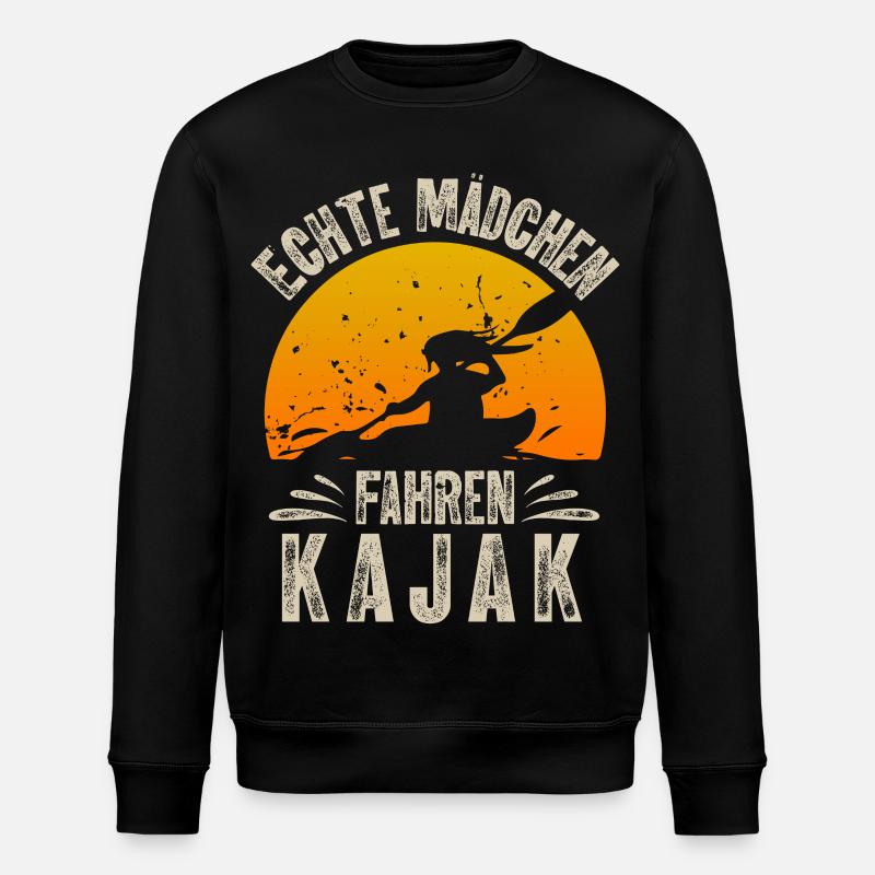 Kajak Kajakfahrerin - Stanley/Stella Unisex Bio-Sweatshirt ROLLER - Schwarz