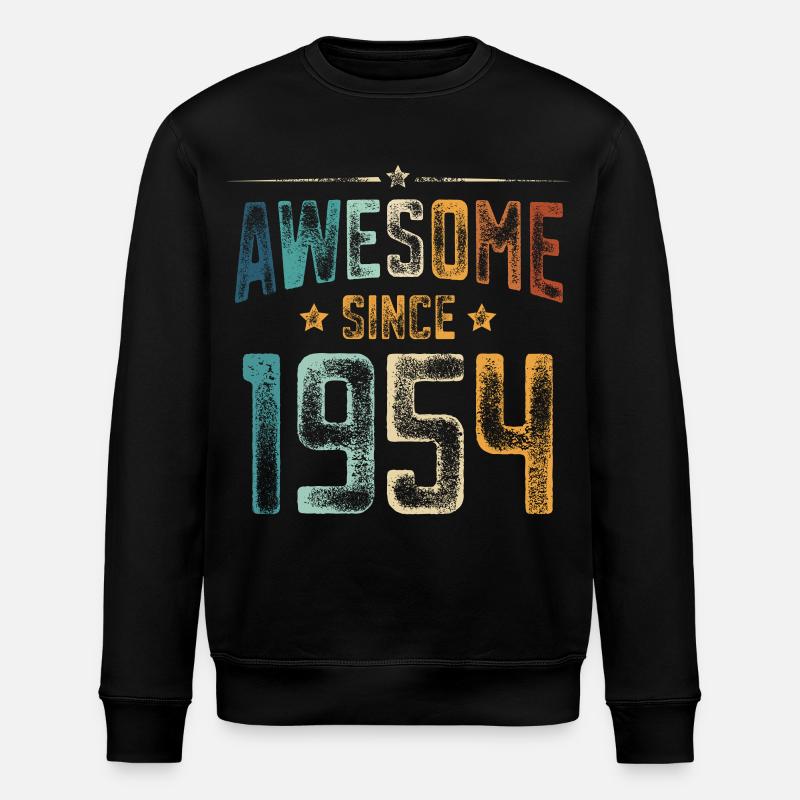 1954 Naissance Année de naissance - Sweat bio ROLLER Stanley/Stella Unisexe - noir