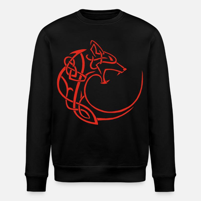 Roter Mondwolf - Stanley/Stella Unisex Bio-Sweatshirt ROLLER - Schwarz