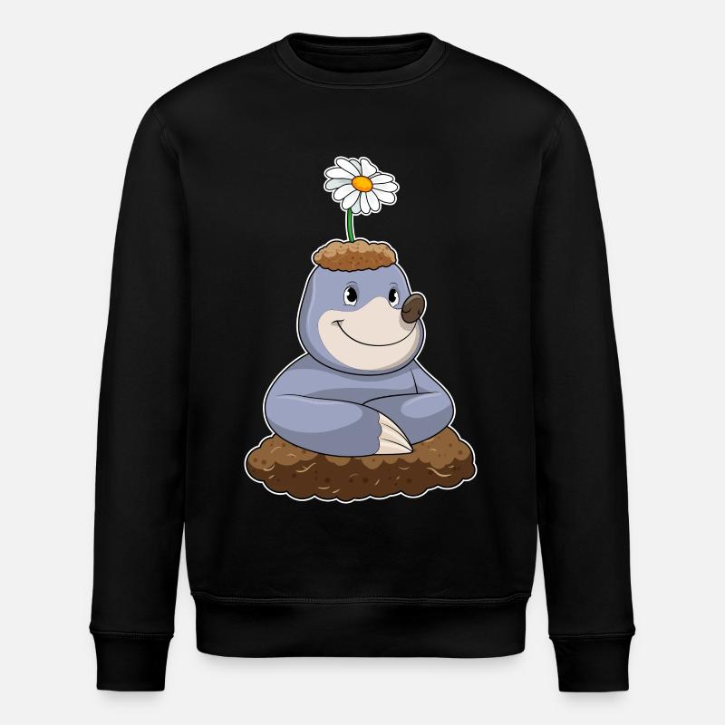 Maulwurf Gänseblümchen - Stanley/Stella Unisex Bio-Sweatshirt ROLLER - Schwarz