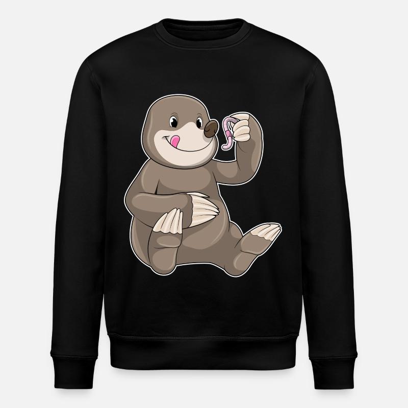 Mole Earthworm - Stanley/Stella ROLLER Unisex Organic Sweatshirt - black