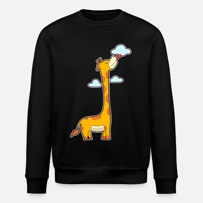 Giraffe Clouds - Stanley/Stella ROLLER Unisex Organic Sweatshirt - black