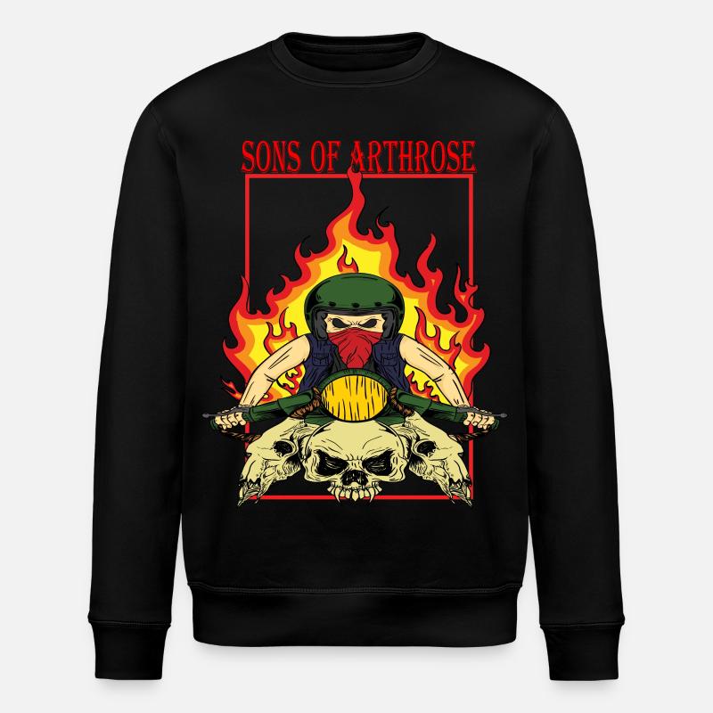 Flammenbiker Skullride - Stanley/Stella Unisex Bio-Sweatshirt ROLLER - Schwarz