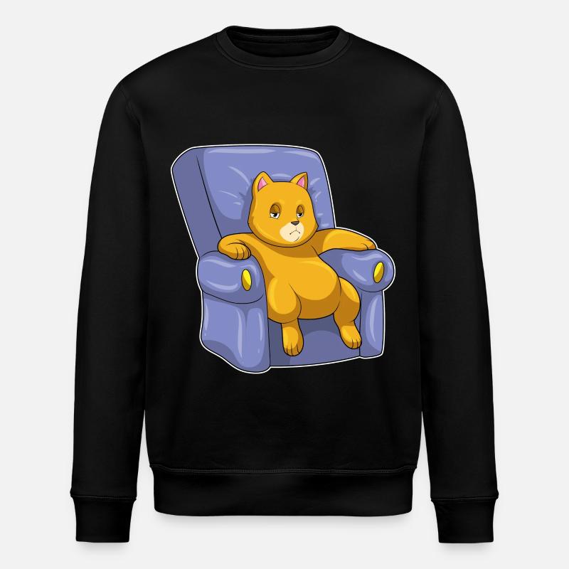 Katze Sofa - Stanley/Stella Unisex Bio-Sweatshirt ROLLER - Schwarz
