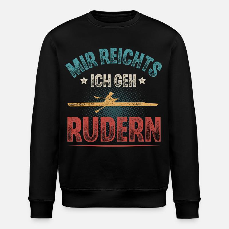 Rudern Ruderer Ruderboot - Stanley/Stella Unisex Bio-Sweatshirt ROLLER - Schwarz