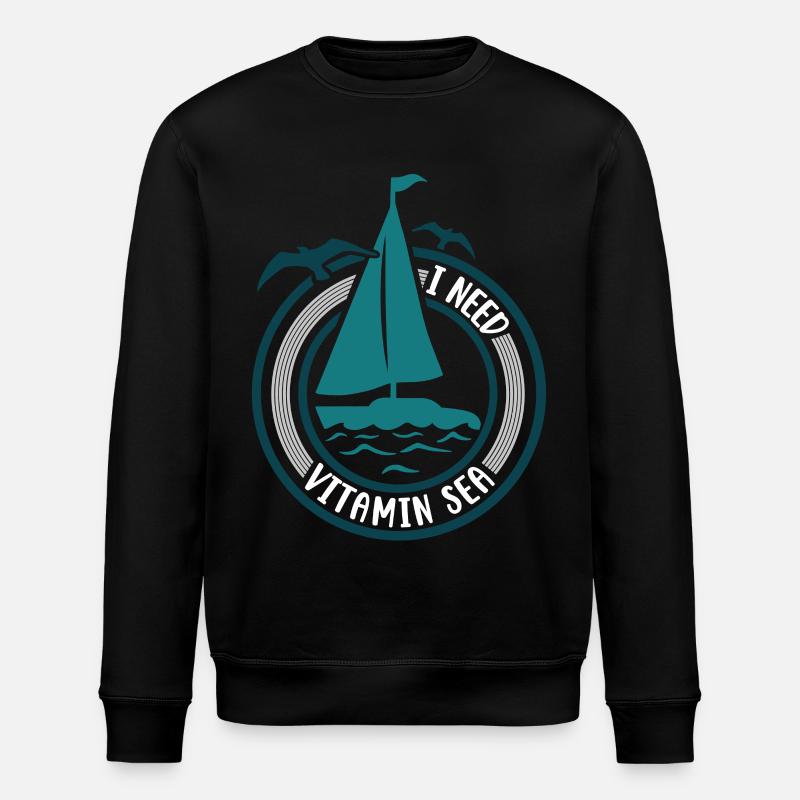 Segeln Segler Segelboot - Stanley/Stella Unisex Bio-Sweatshirt ROLLER - Schwarz