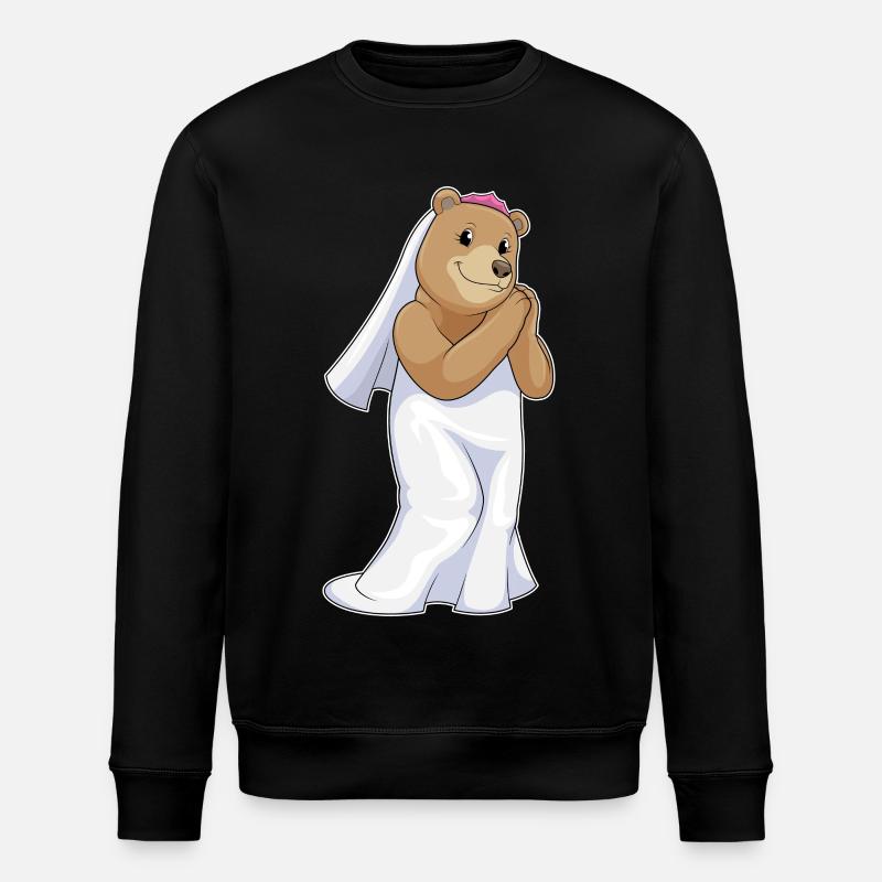 Ours comme mariée avec voile - Sweat bio ROLLER Stanley/Stella Unisexe - noir