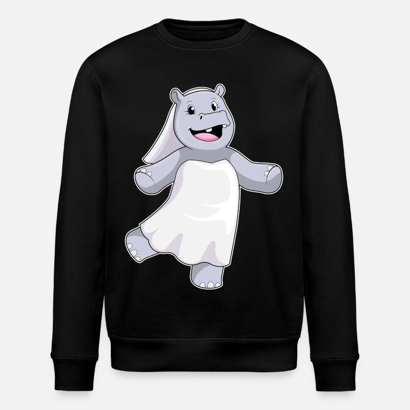 Hippopotame comme une mariée avec voile - Sweat bio ROLLER Stanley/Stella Unisexe - noir