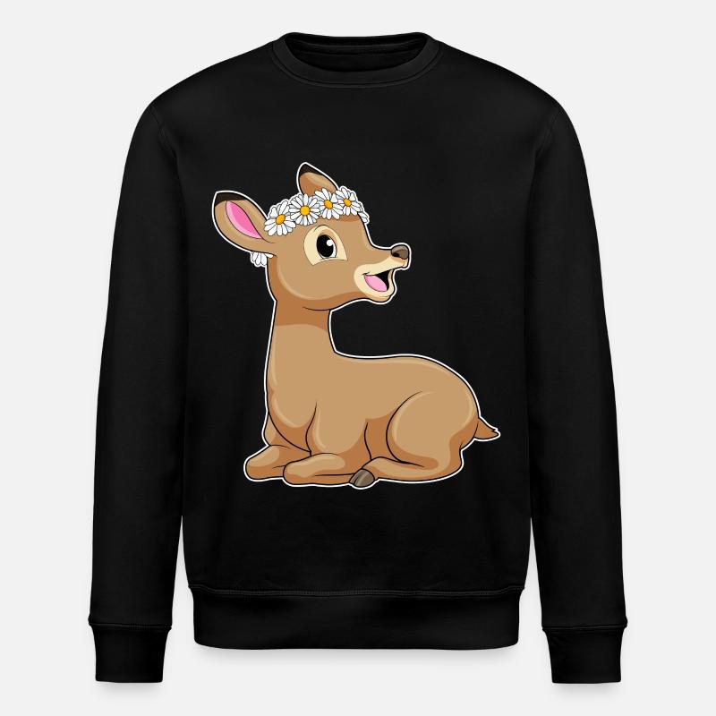 Reh Gänseblümchen - Stanley/Stella Unisex Bio-Sweatshirt ROLLER - Schwarz