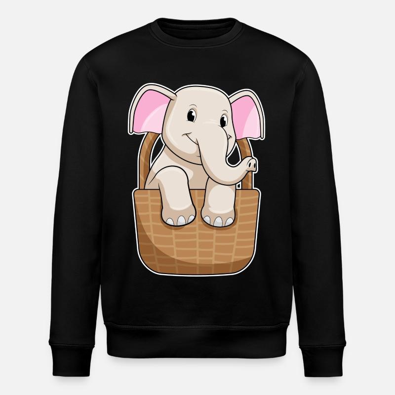 Elefant Korb - Stanley/Stella Unisex Bio-Sweatshirt ROLLER - Schwarz